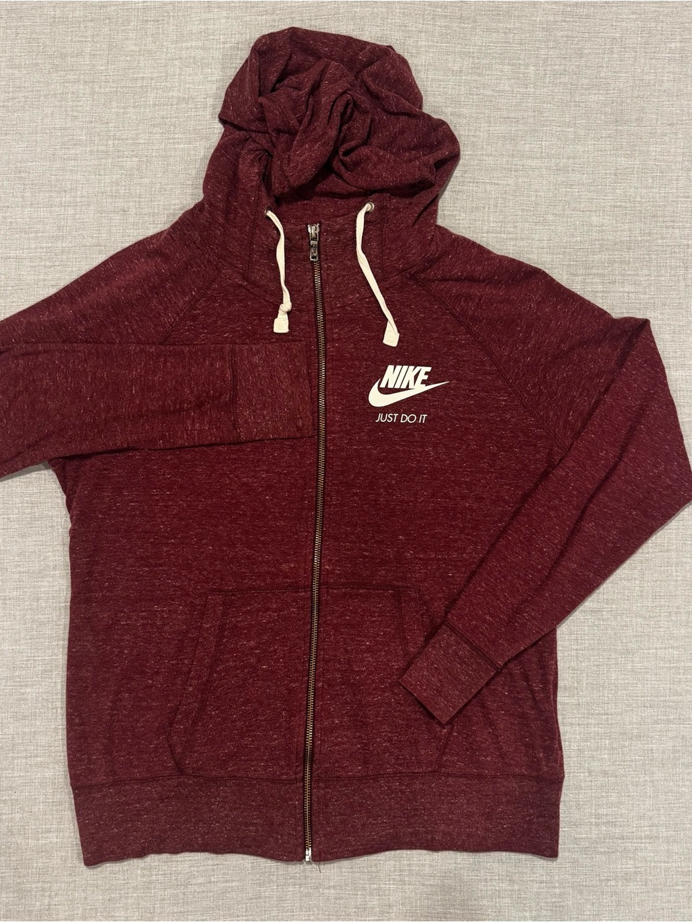 Nike Kids Large Maroon Hooded Zip Up Jacket Full Zip Hoodie Youth L Sweatshirt